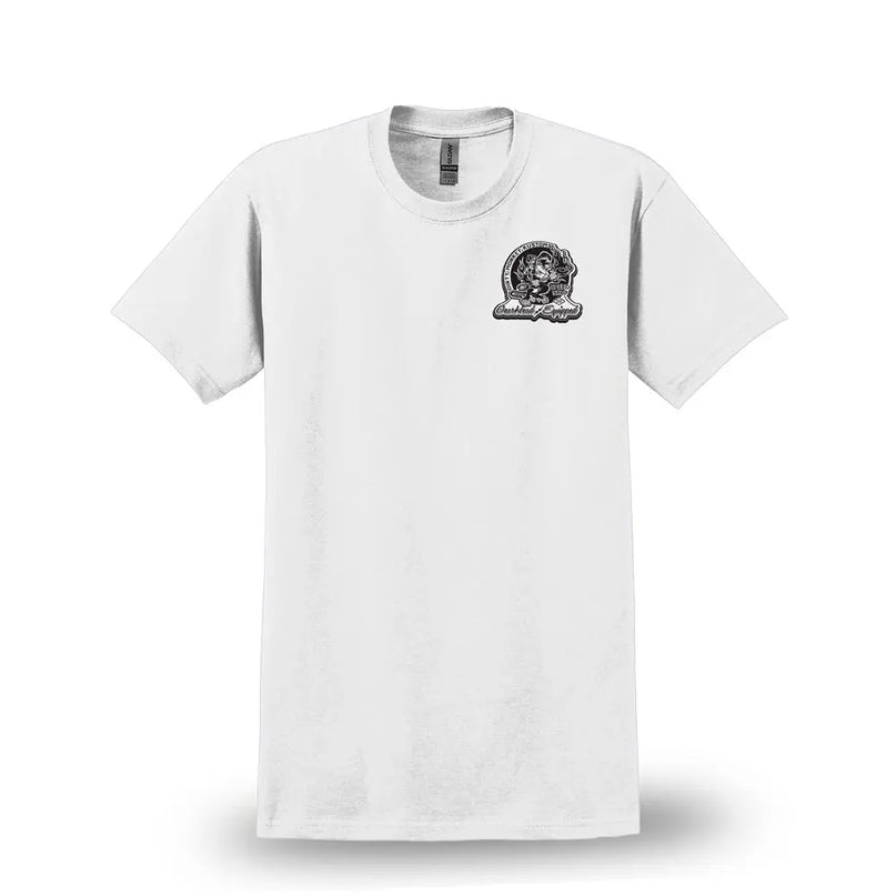 「ダーティーモンキーカスタムズ」スピードショップホワイトTシャツ