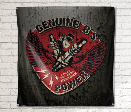 BS Powered vintage Hot Rod garage sign / banner