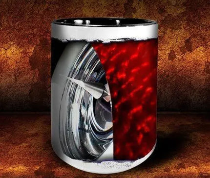 'Spiked Red' kustom hot rod coffee mug - Dirty Monkey Kustoms USA GearHead Apparel - USA