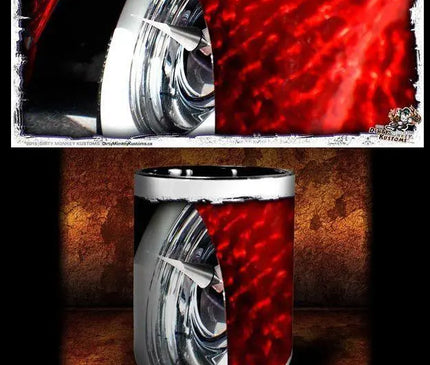 'Spiked Red' kustom hot rod coffee mug - Dirty Monkey Kustoms USA GearHead Apparel - USA