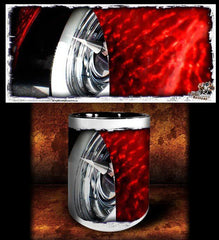 'Spiked Red' kustom hot rod coffee mug - Dirty Monkey Kustoms USA GearHead Apparel - USA