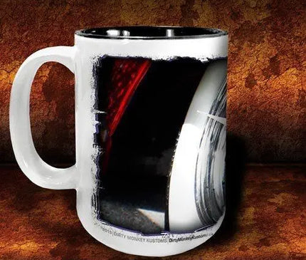 'Spiked Red' kustom hot rod coffee mug - Dirty Monkey Kustoms USA GearHead Apparel - USA