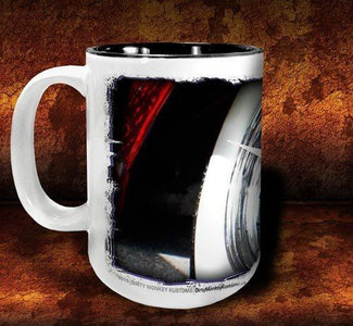 'Spiked Red' kustom hot rod coffee mug - Dirty Monkey Kustoms USA GearHead Apparel - USA