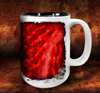 'Spiked Red' kustom hot rod coffee mug - Dirty Monkey Kustoms USA GearHead Apparel - USA