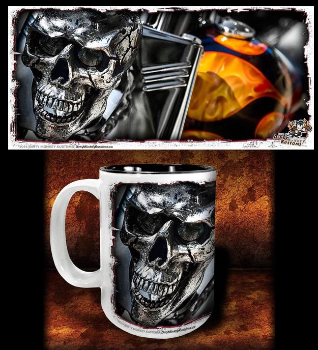 'Evil Twin' kustom biker coffee mug - Dirty Monkey Kustoms USA GearHead Apparel - USA