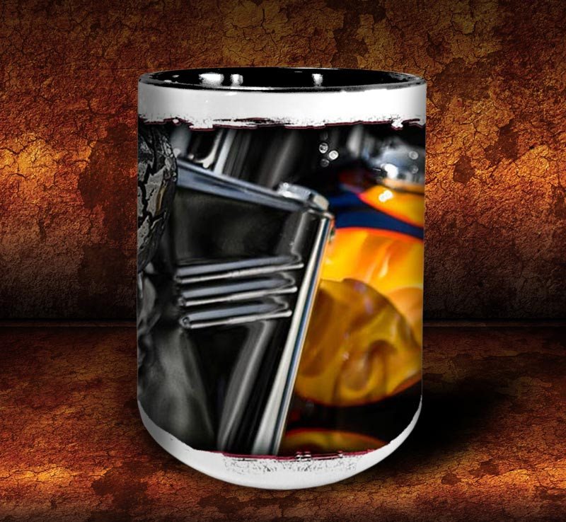 'Evil Twin' kustom biker coffee mug - Dirty Monkey Kustoms USA GearHead Apparel - USA