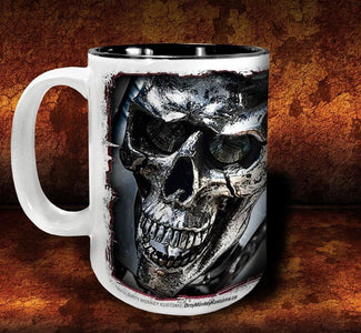 'Evil Twin' kustom biker coffee mug - Dirty Monkey Kustoms USA GearHead Apparel - USA