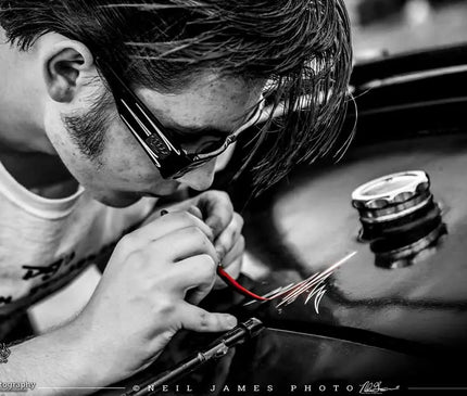 "Porter Pinstriping" photo print - Dirty Monkey Kustoms USA GearHead Apparel - USA
