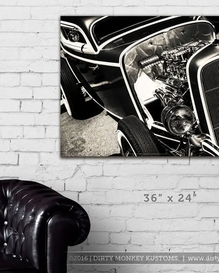 「デュース クーペ」ホット ロッド ガレージ アート ビニール プリント