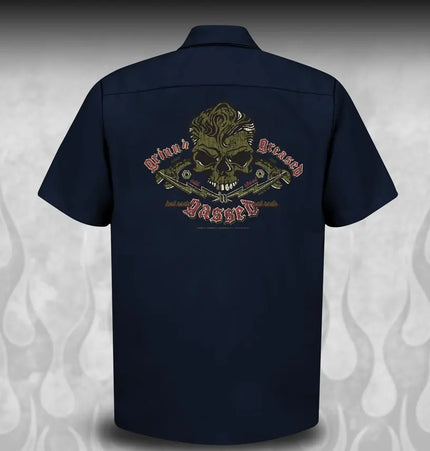 "Skull & Wrenches" WORK SHIRT - Kustom Rockabilly design - Dirty Monkey Kustoms USA GearHead Apparel - USA