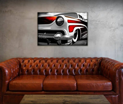 "Burn'n Scallops" Hot Rod garage art photo vinyl print / banner - Dirty Monkey Kustoms Canadian GearHead Shirts & Apparel - Canada