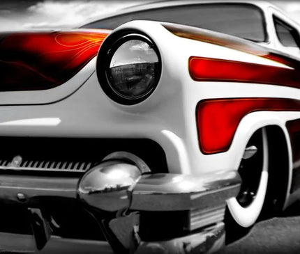 "Burn'n Scallops" Hot Rod photo art poster print - Dirty Monkey Kustoms USA GearHead Apparel - USA