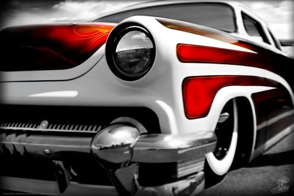 "Burn'n Scallops" Hot Rod photo art poster print - Dirty Monkey Kustoms USA GearHead Apparel - USA