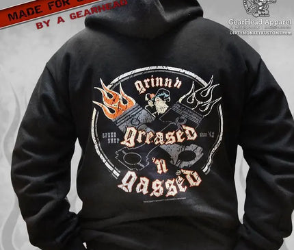 "Crossed Pistons" Hot Rod hoodie - Dirty Monkey Kustoms CDN GearHead Apparel - Canada