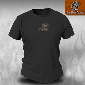"Crossed Pistons" hot rod t shirt - Kustom original design - Dirty Monkey Kustoms USA GearHead Apparel - USA