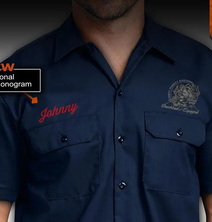 "Crossed Pistons" Kustom Hot Rod mechanic shirt - Dirty Monkey Kustoms CDN GearHead Apparel - Canada