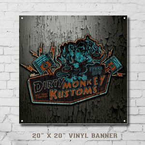 Dirty Monkey Kustoms Hot Rod garage sign - Dirty Monkey Kustoms Canadian GearHead Shirts & Apparel - Canada