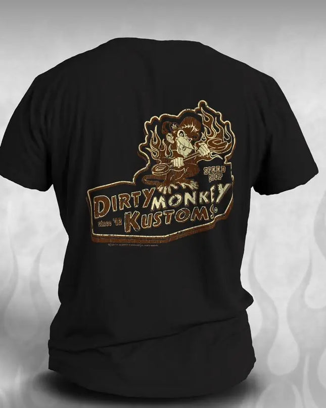 "Dirty Monkey Kustoms" Speed Shop Vintage car guy t shirts - Dirty Monkey Kustoms CDN GearHead Apparel - Canada