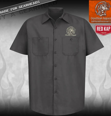 "Dirty Monkey Kustoms" vintage hot rod ol skool work shirt - Dirty Monkey Kustoms CDN GearHead Apparel - Canada