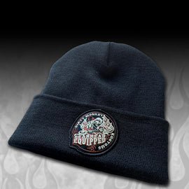 DMK Equipped - Embroidered Black Toque - Dirty Monkey Kustoms USA GearHead Apparel - USA
