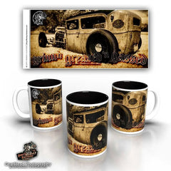 'Low Boy' kustom hot rod coffee mug - Dirty Monkey Kustoms USA GearHead Apparel - USA