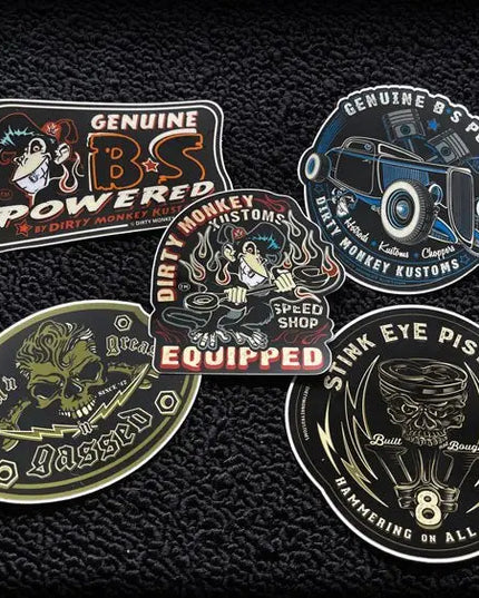 GearHead - Tool Box Sticker 5 PACK v2 - Dirty Monkey Kustoms USA GearHead Apparel - USA