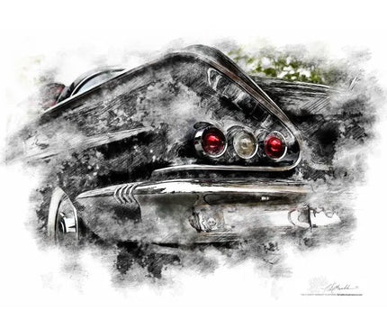 "Go Kiss A Duck" '58 Impala photo poster print - Dirty Monkey Kustoms CDN GearHead Apparel - Canada