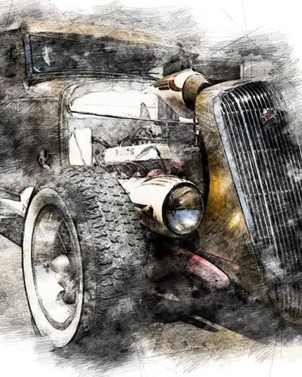 "Golden Boy" Hot Rod Deuce photo poster print - Dirty Monkey Kustoms CDN GearHead Apparel - Canada