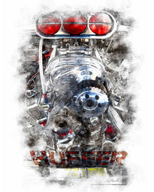 "Huffer" original Hot Rod photo art poster print - Dirty Monkey Kustoms USA GearHead Apparel - USA
