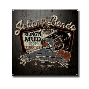 "Johnny Bondo" Hot Rod garage sign vinyl print - Dirty Monkey Kustoms USA GearHead Apparel - USA