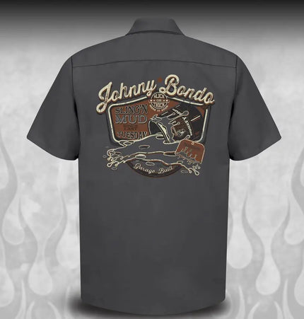 "Johnny Bondo" Hot Rodder Mechanic Shirt - Dirty Monkey Kustoms CDN GearHead Apparel - Canada