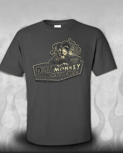 Kids "Dirty Monkey Kustoms" hotrod t shirts - Dirty Monkey Kustoms USA GearHead Apparel - USA