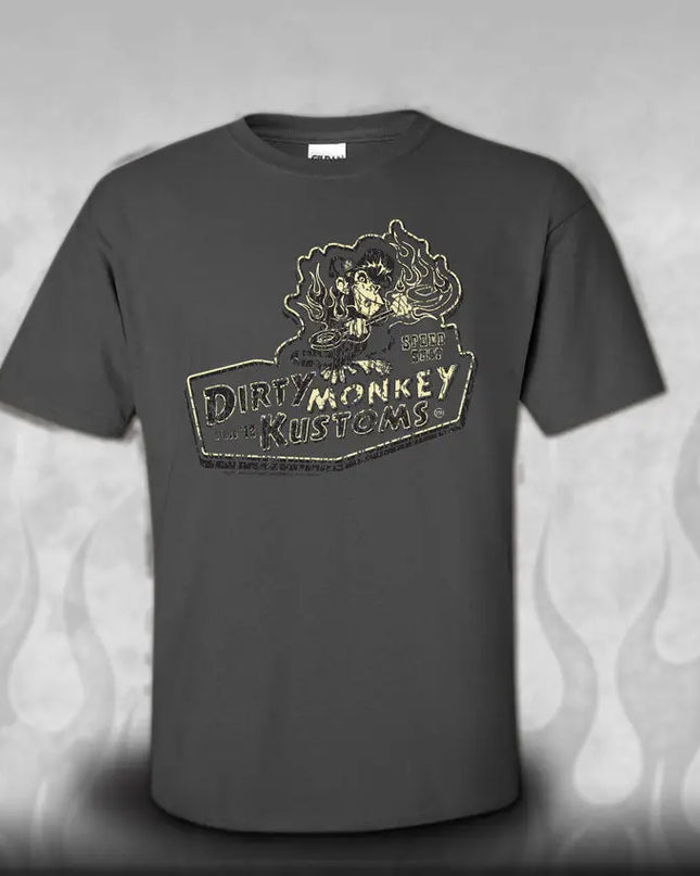 Kids "Dirty Monkey Kustoms" hotrod t shirts - Dirty Monkey Kustoms USA GearHead Apparel - USA