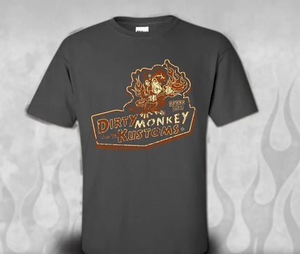 Kids "Dirty Monkey Kustoms" hotrod t shirts - Dirty Monkey Kustoms USA GearHead Apparel - USA