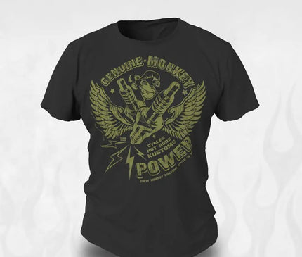 KIDS Hot Rod "Monkey Power" T shirts - Dirty Monkey Kustoms USA GearHead Apparel - USA