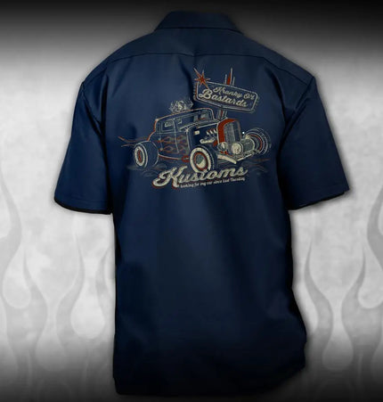 Kranky Old Bastard Hot Rod hot rod mechanic shirt - Dirty Monkey Kustoms USA GearHead Apparel - USA