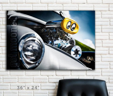 Kustom "Got Mooned" original Street Rod photo garage banner - Dirty Monkey Kustoms USA GearHead Apparel - USA