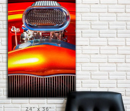 Kustom "Orange Crush" original Street Rod garage art banner - Dirty Monkey Kustoms USA GearHead Apparel - USA