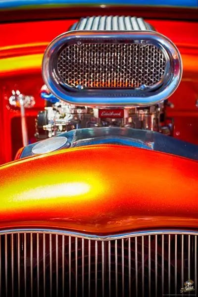 Kustom "Orange Crush" original Street Rod garage art banner - Dirty Monkey Kustoms USA GearHead Apparel - USA