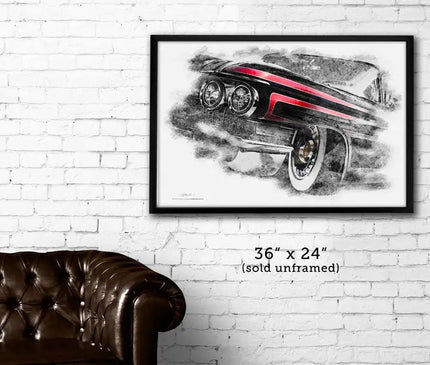 "Line Em Up" 1960 Cadillac Hot Rod photo poster print - Dirty Monkey Kustoms CDN GearHead Apparel - Canada
