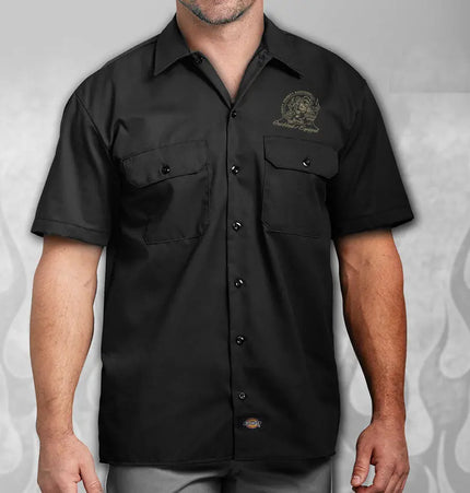 Monkey Grip Cheater Slicks hot rod mechanic shirt - Dirty Monkey Kustoms USA GearHead Apparel - USA