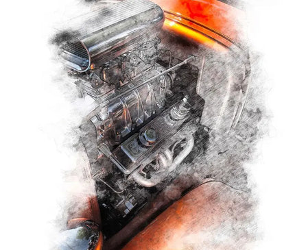 "Orange Crush" original Hot Rod photo art poster print - Dirty Monkey Kustoms USA GearHead Apparel - USA