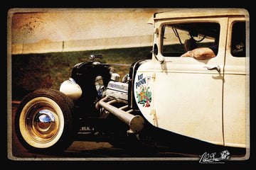 "RAT POISON" original Hot Rod photo art poster print - Dirty Monkey Kustoms USA GearHead Apparel - USA