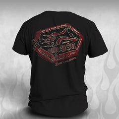 "Red Dog Camshafts" Retro Kustom Hot Rodders T shirt - Dirty Monkey Kustoms USA GearHead Apparel - USA