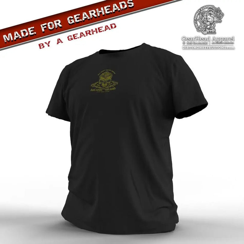 Rockabilly Skull & Wrenches t shirt - Kustom design - Dirty Monkey Kustoms USA GearHead Apparel - USA