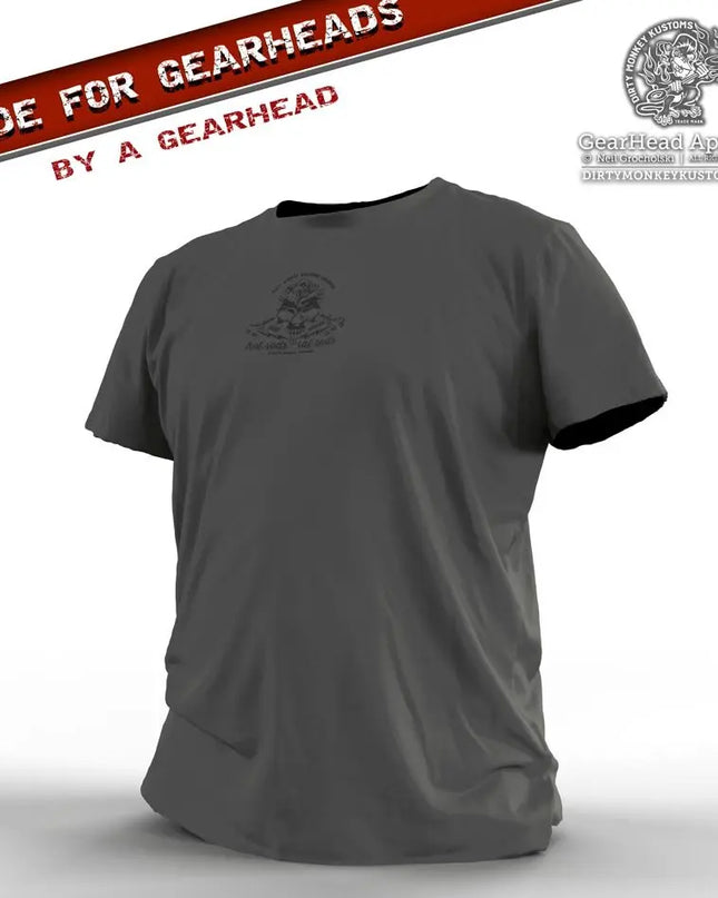 Rockabilly Skull & Wrenches t shirt - Kustom design - Dirty Monkey Kustoms USA GearHead Apparel - USA