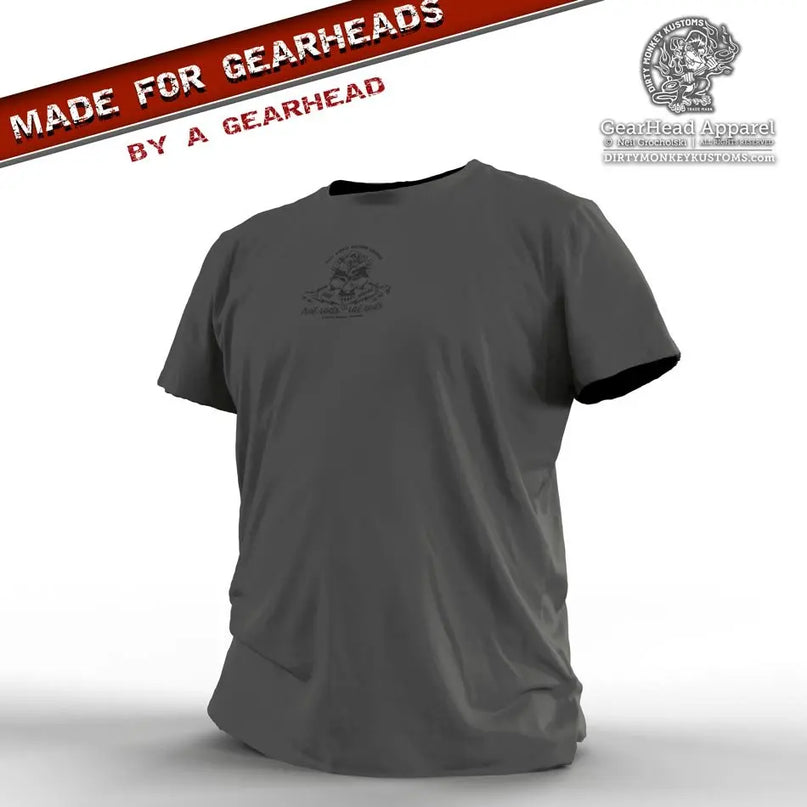 Rockabilly Skull & Wrenches t shirt - Kustom design - Dirty Monkey Kustoms USA GearHead Apparel - USA