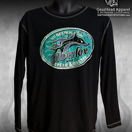"Silver Fox" Long Sleeve Hot Rod shirt - Kustom Kool - Dirty Monkey Kustoms USA GearHead Apparel - USA