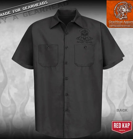 "Skull & Wrenches" WORK SHIRT - Kustom Rockabilly design - Dirty Monkey Kustoms USA GearHead Apparel - USA