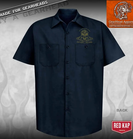 "Skull & Wrenches" WORK SHIRT - Kustom Rockabilly design - Dirty Monkey Kustoms USA GearHead Apparel - USA